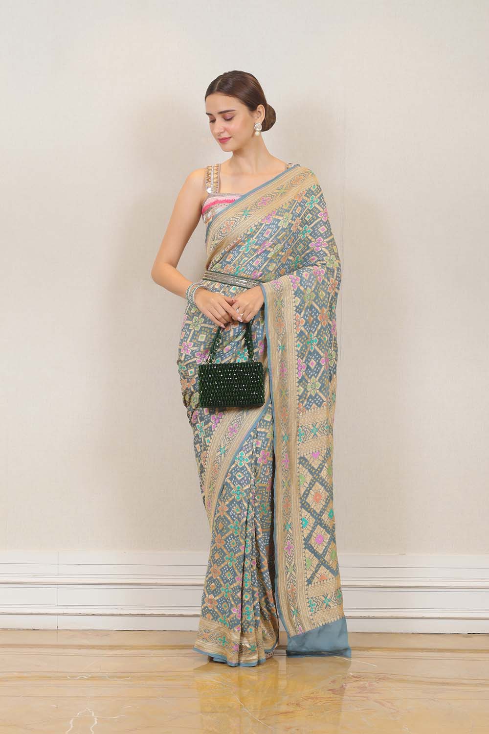 Party wear bandhej outlet saree