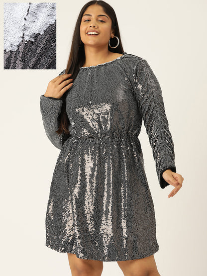 Desginer Grey Sequin Dress