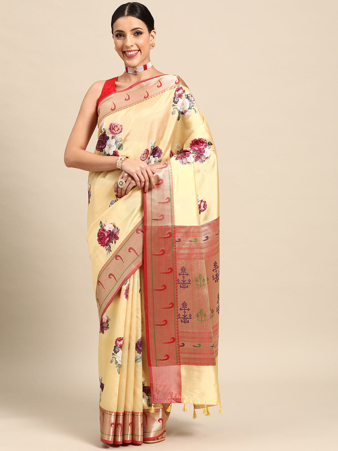 Designer Multi-Colour Silk Saree