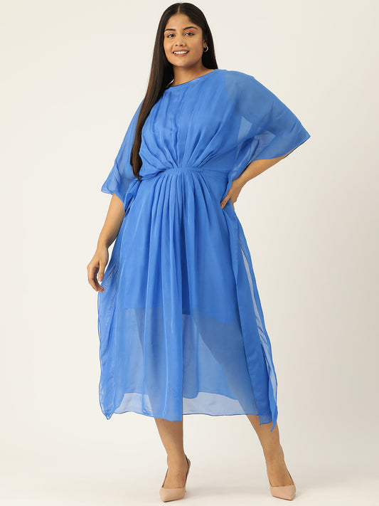 Designer Blue Chiffon Dress