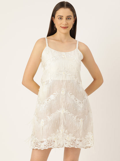 Designer White Net Dress