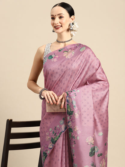 Designer Pink Silk Saree790