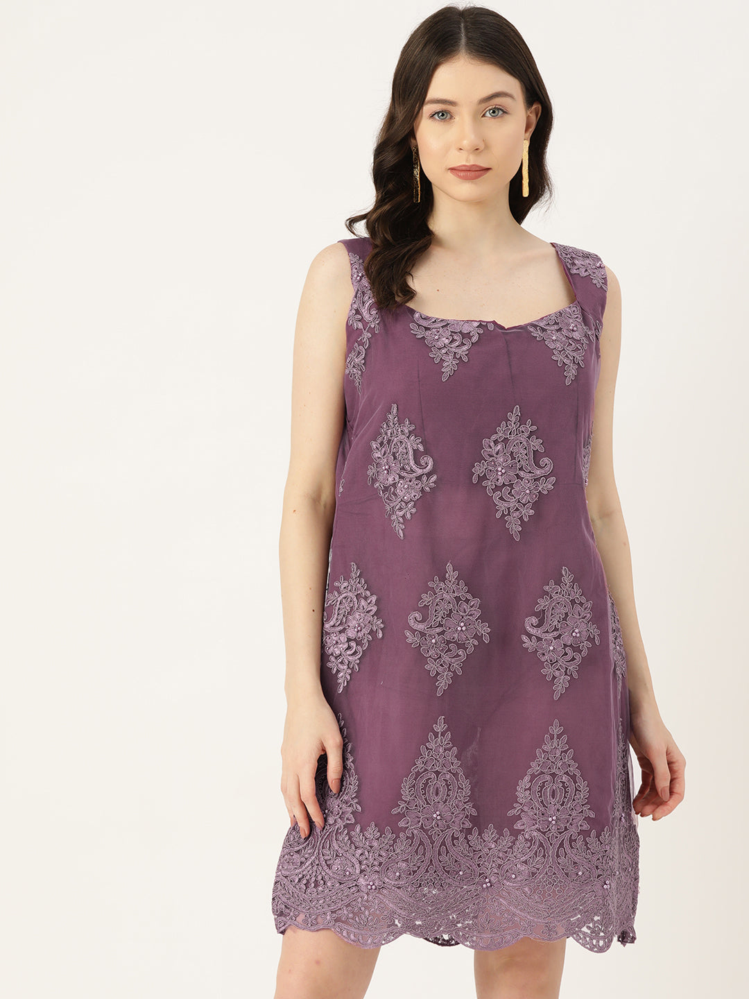 Designer Purple Net Dress