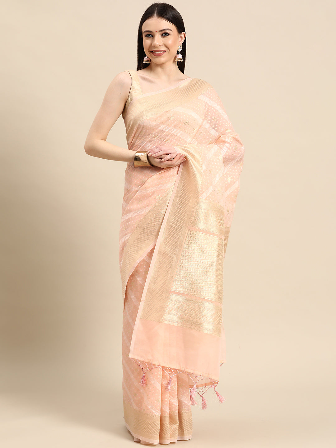 Designer Off-White Silk Saree