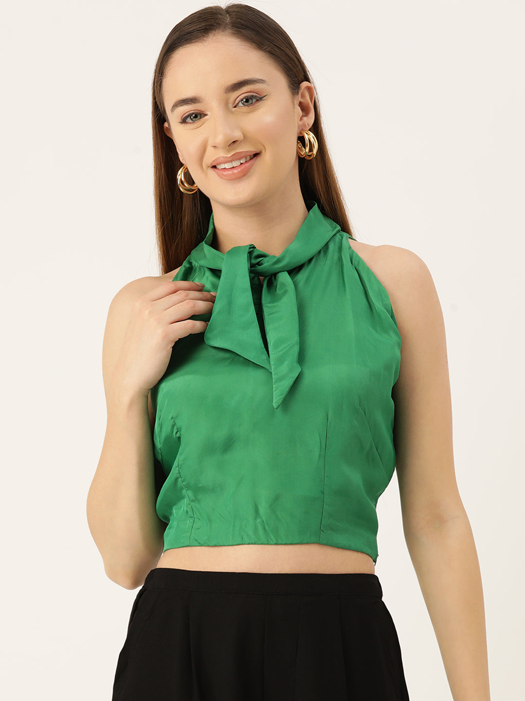 Desginer Green Satin Top