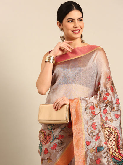 Designer Off-White Silk Saree