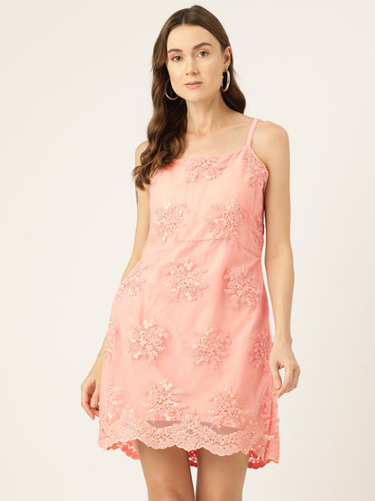 Designer Pink Net Dress