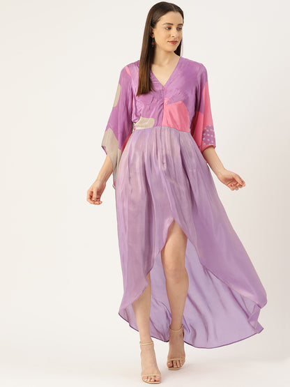 Designer Purple Chiffon Dress