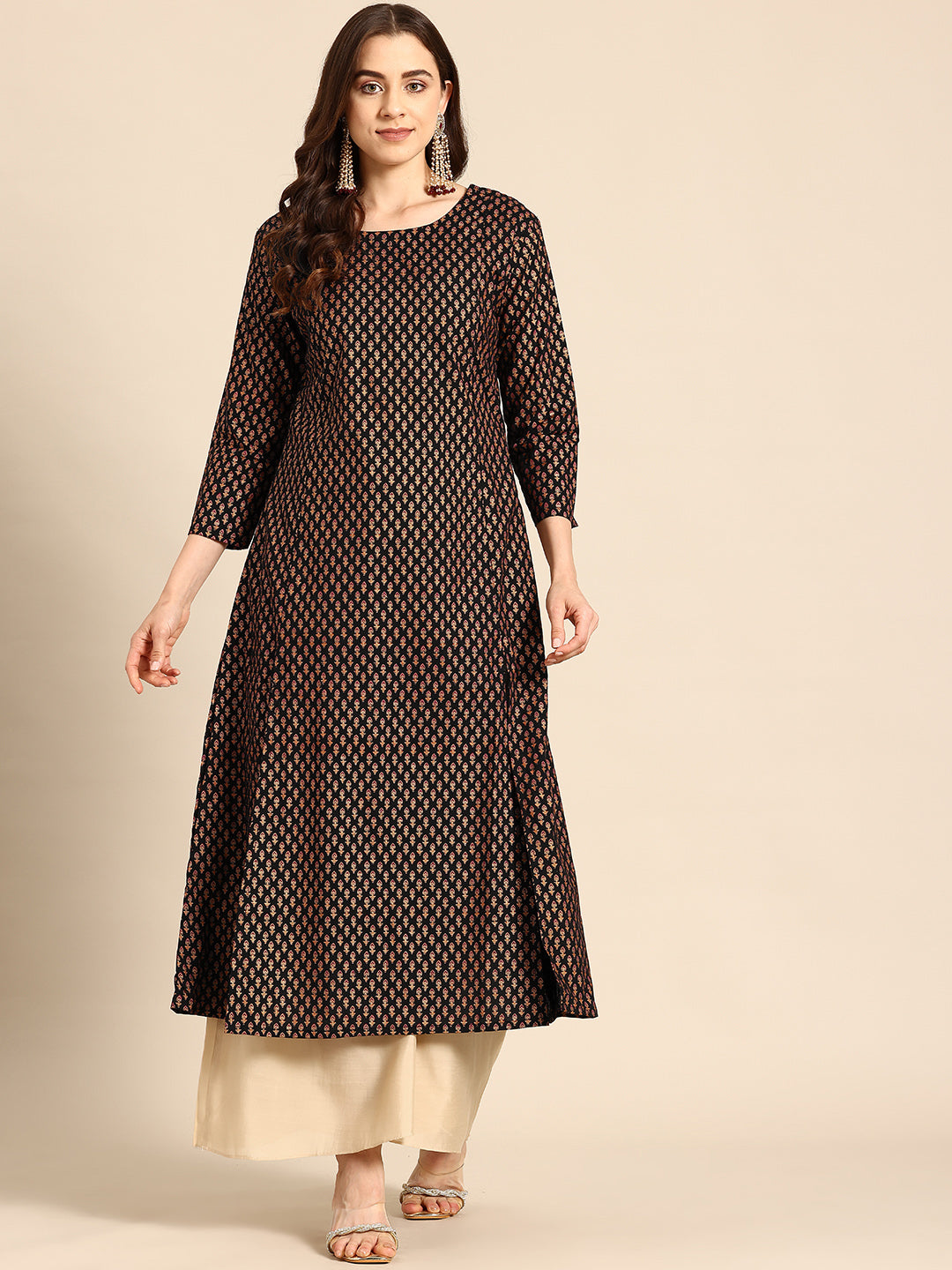 Multicolor Silk Kurti Set