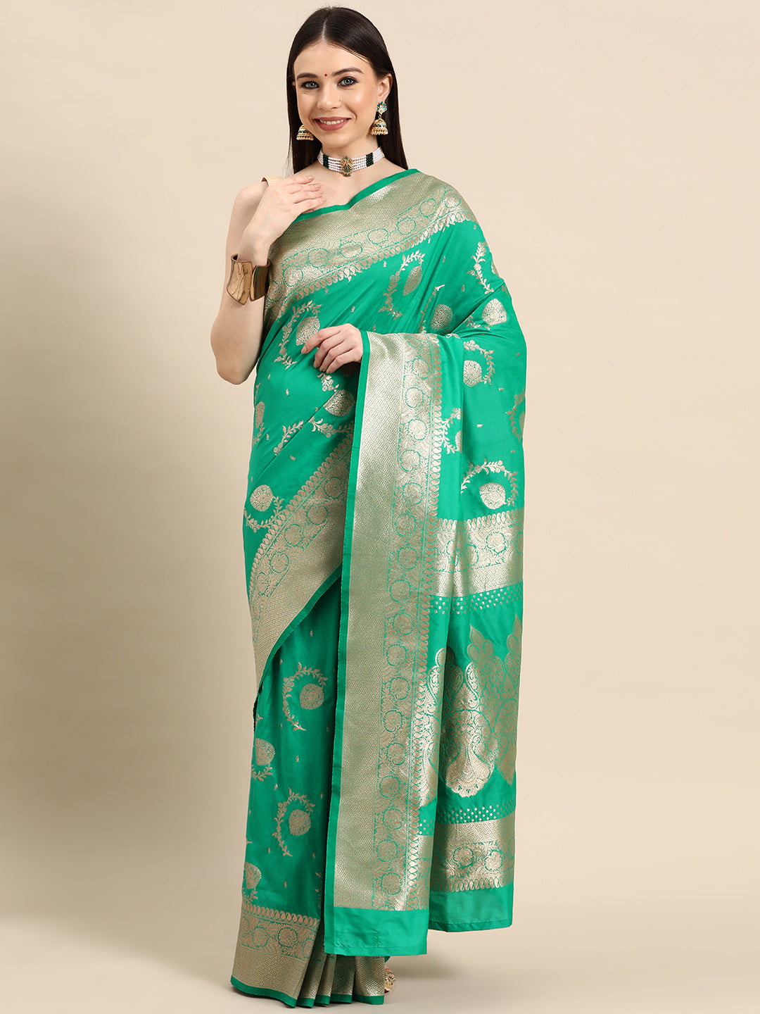 Designer Green Silk Saree