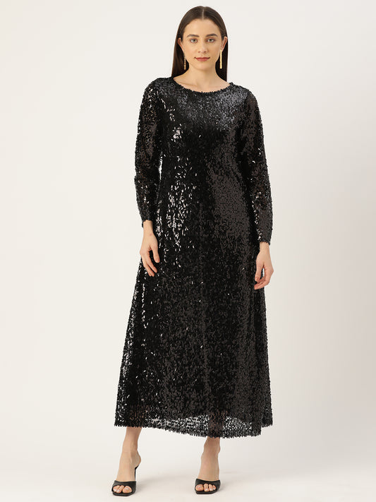 Desginer Black Sequin Dress