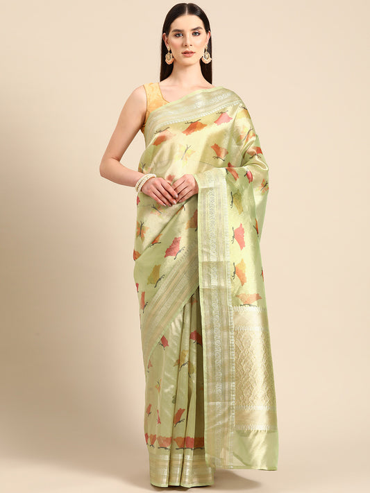 Designer Green Silk Saree