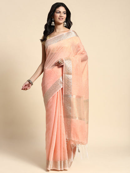 Baby Pink Silk Saree