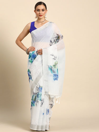 Designer White Organza Saree