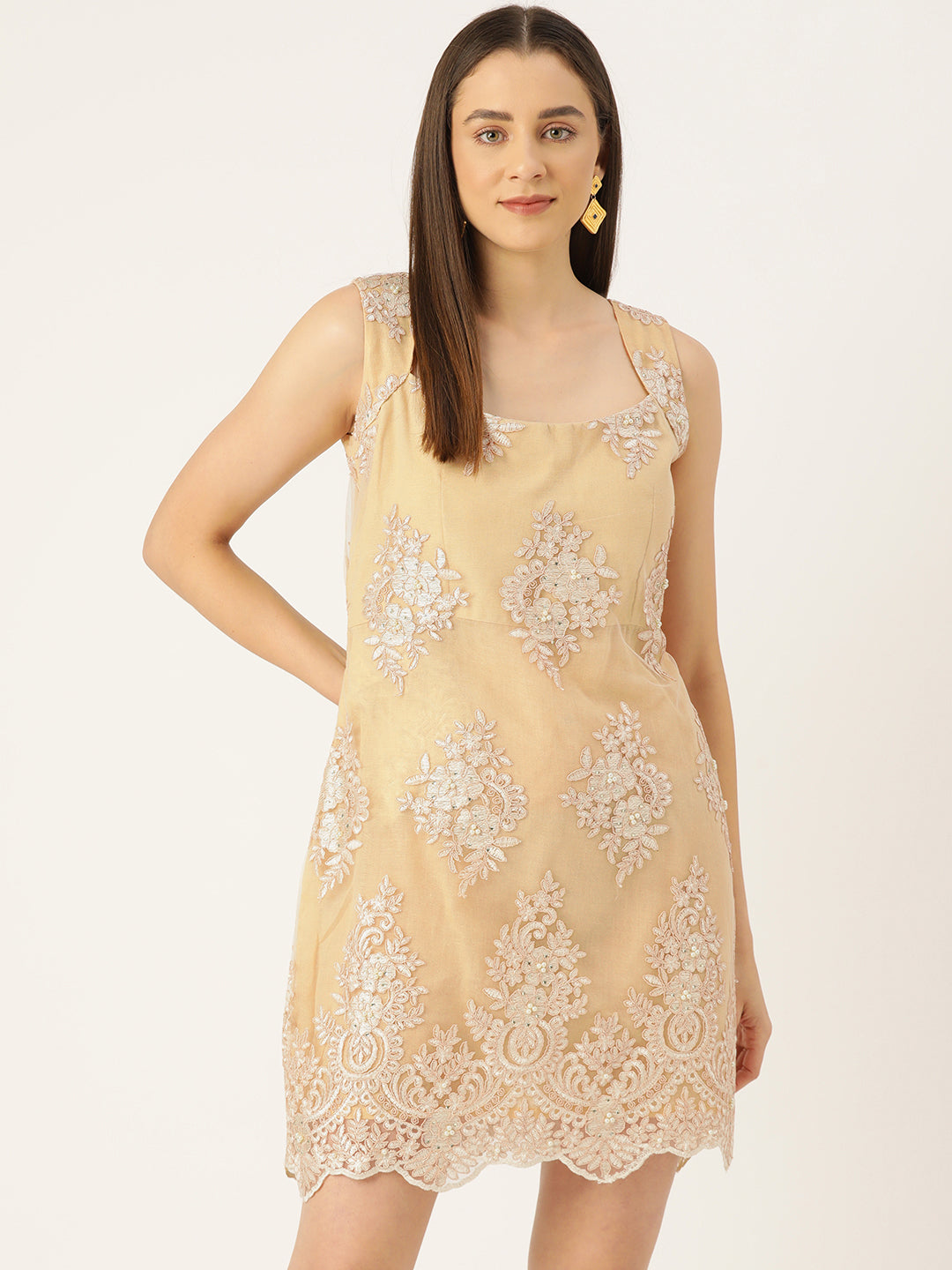 Designer Yellow Net Dress