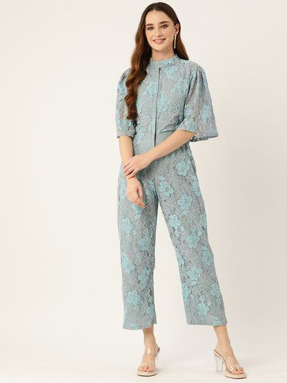 Desginer Grey Lace Jumpsuit