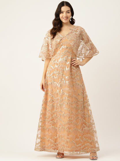 Desginer Golden Net Gown