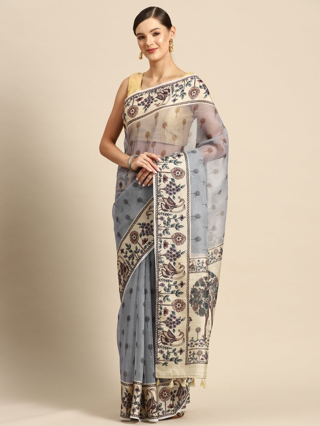 Designer Blue Silk Saree