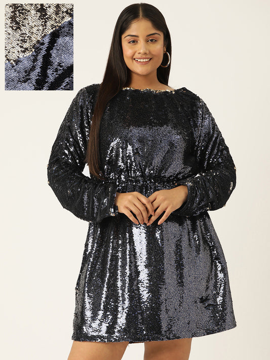 Desginer Black Sequin Dress