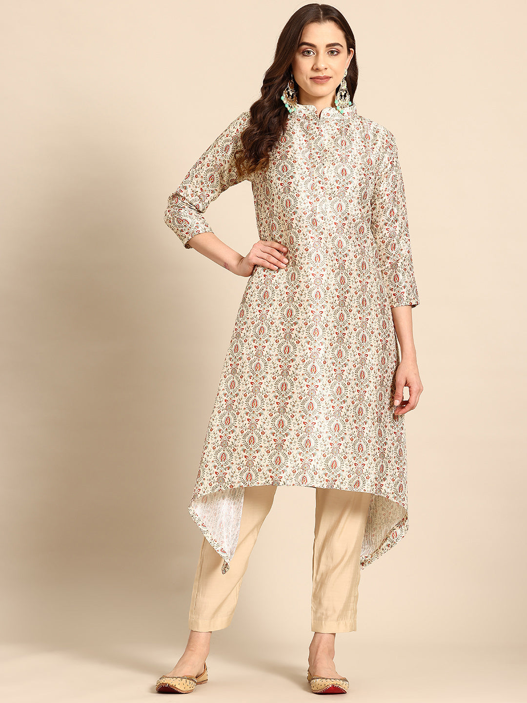 Elegant Off-White Silk Kurta Set