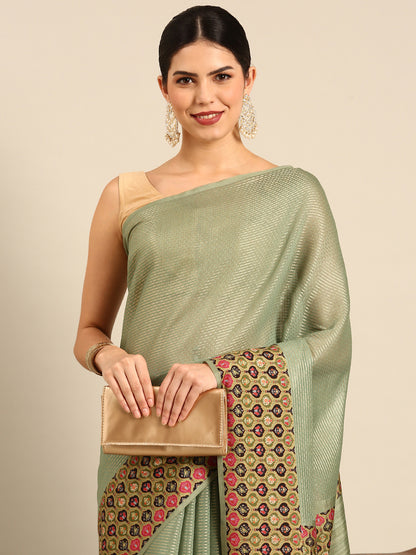 Designer Green Silk Saree