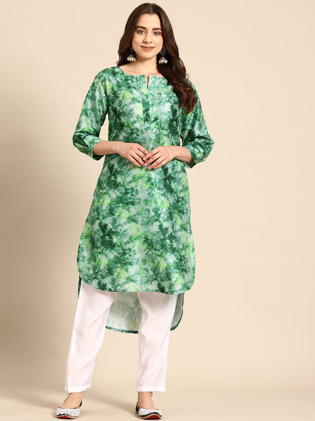 Green Silk Kurti