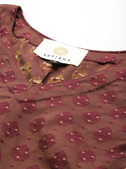 Maroon Silk Kurta Set