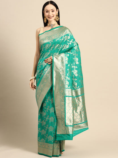 Designer Green Silk Saree