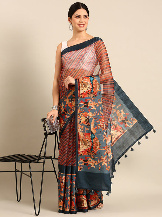 Designer Brown Silk Saree