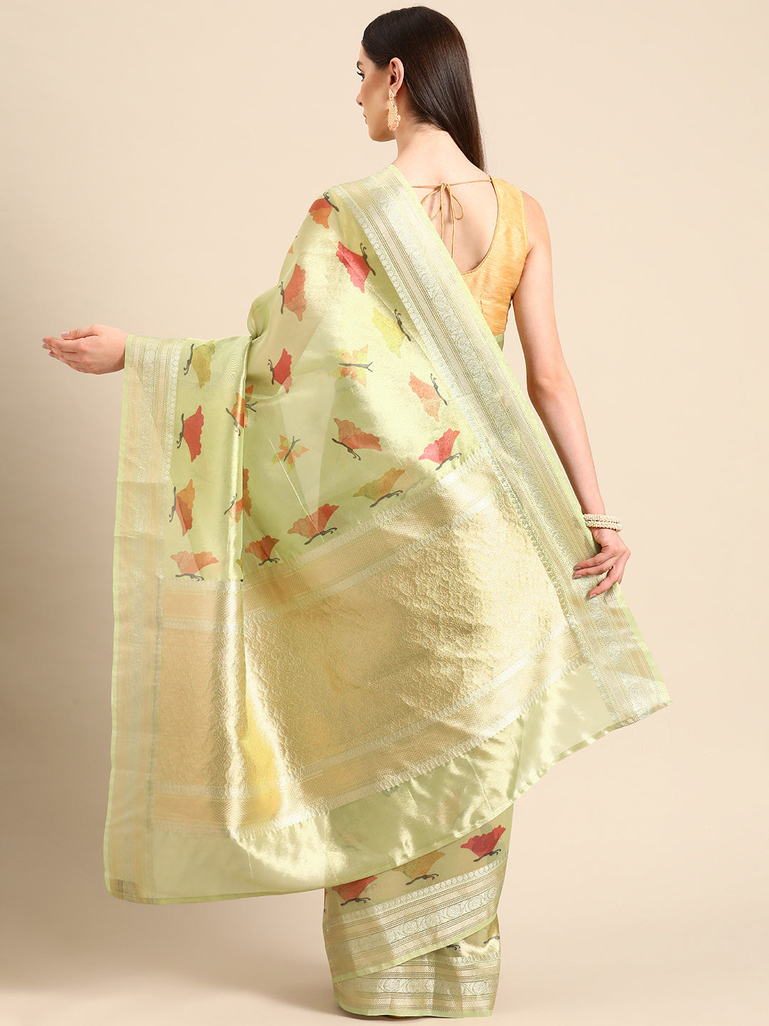 Designer Green Silk Saree