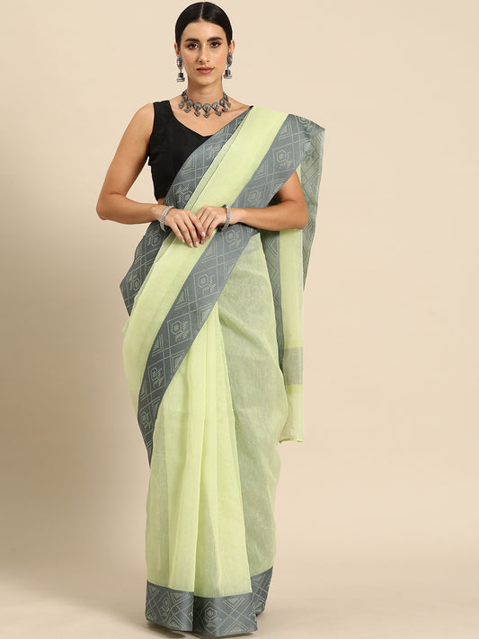 Designer Green Silk Saree