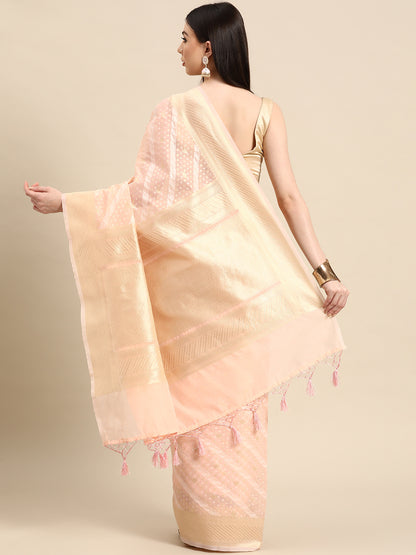 Designer Off-White Silk Saree