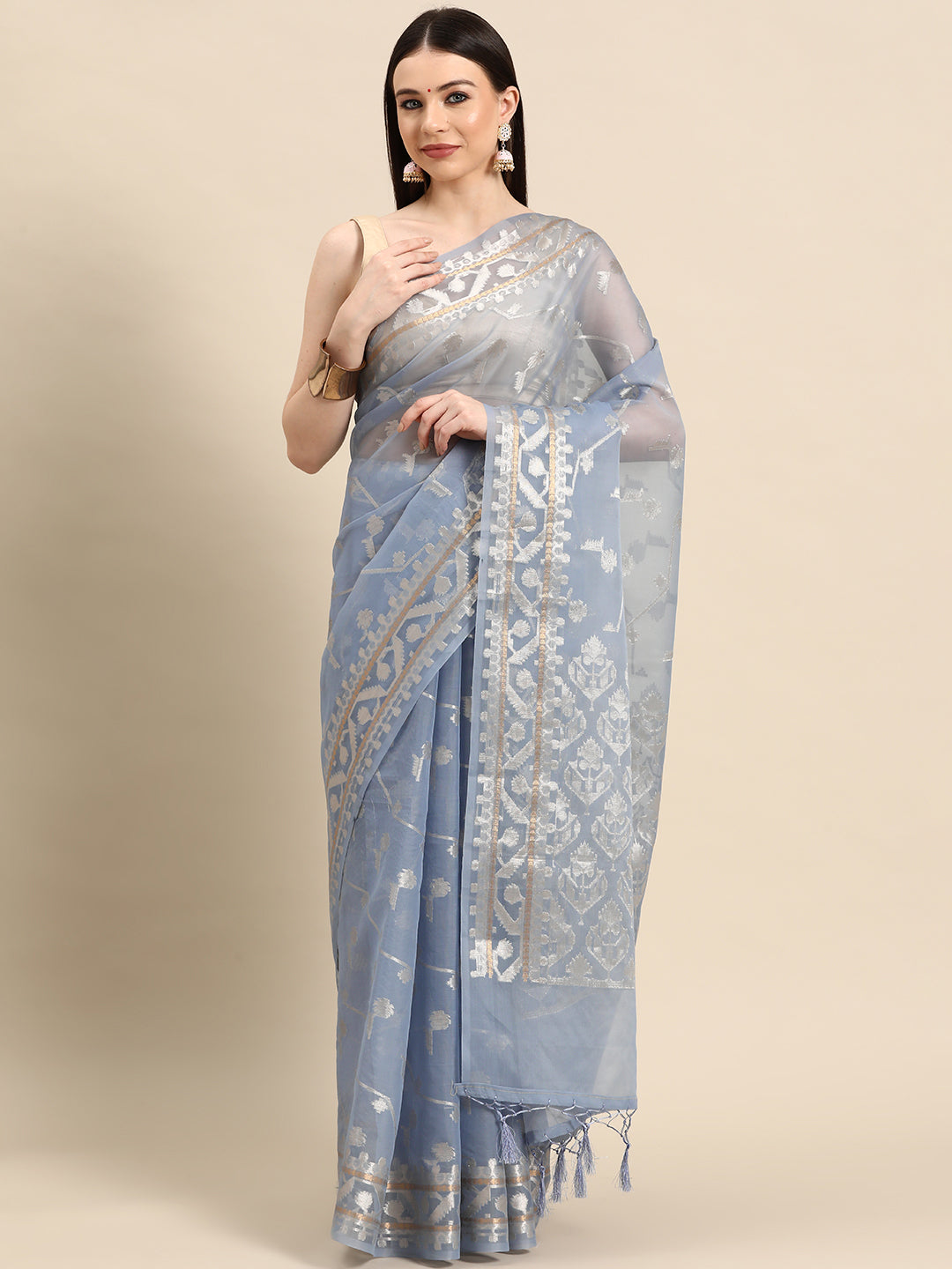 Designer Blue Silk Saree