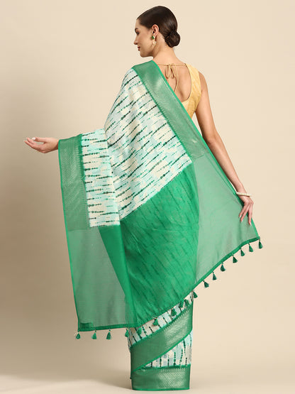 Designer Green Cotton Saree