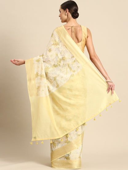 Designer Yellow Silk Saree