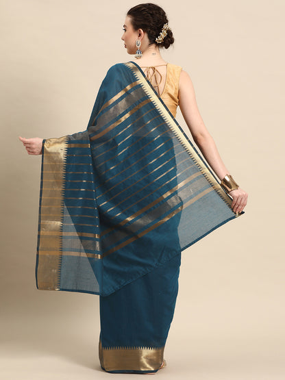 Designer Blue Cotton Saree