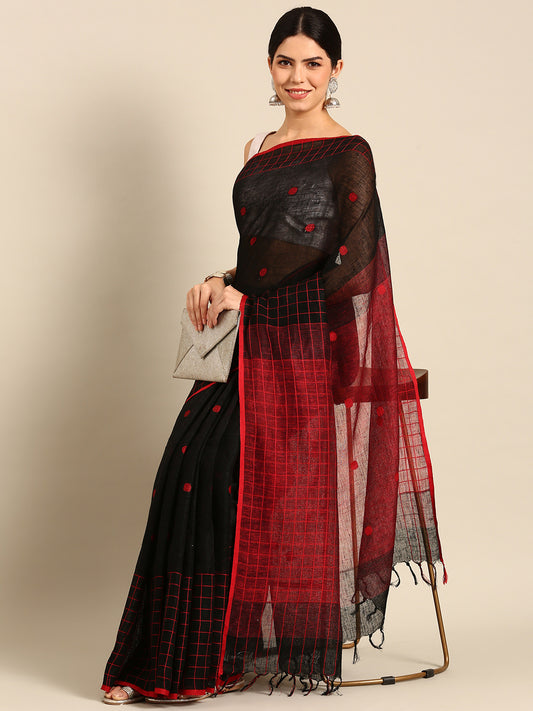 Designer Black Silk Saree