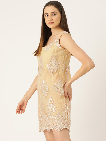 Designer Yellow Net Dress