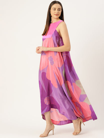 Designer Purple Chiffon Dress