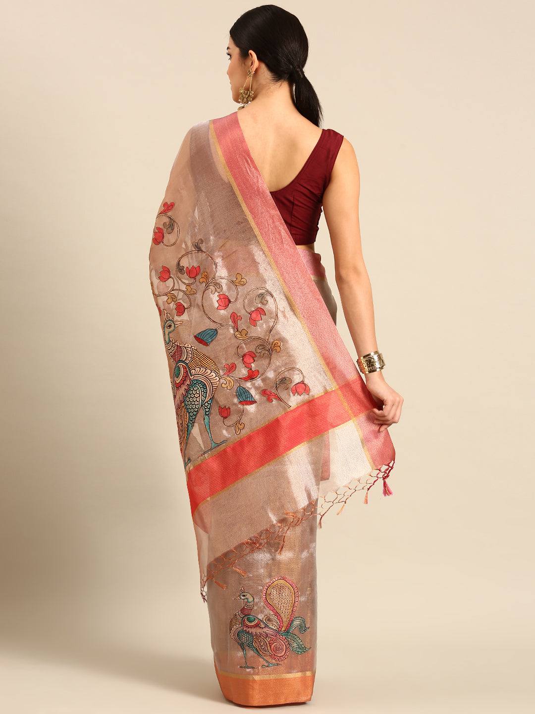 Designer Off-White Silk Saree