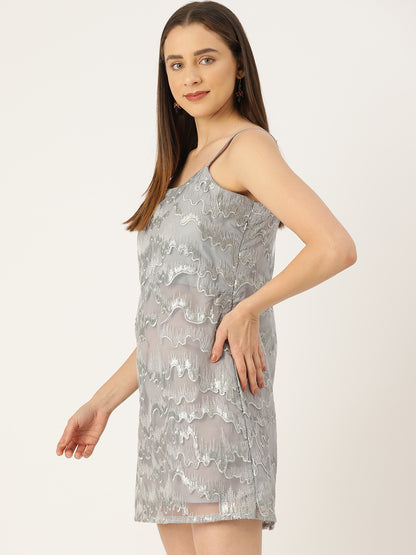 Desginer Grey Net Dress