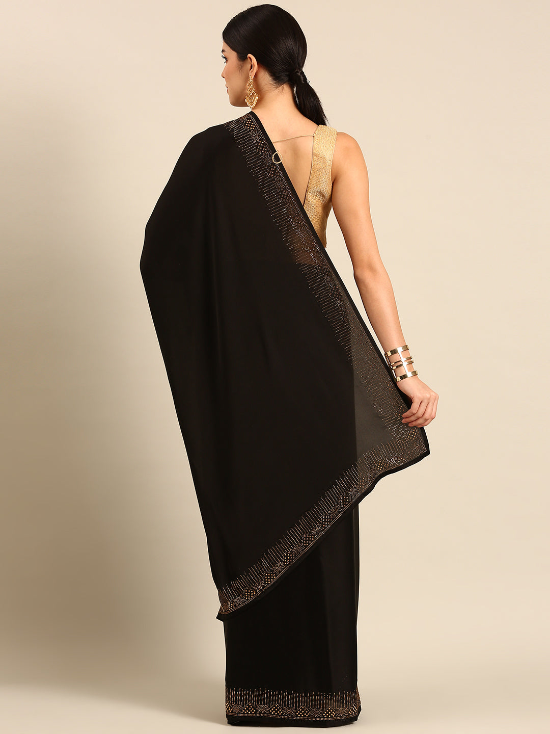 Designer Black Silk Saree