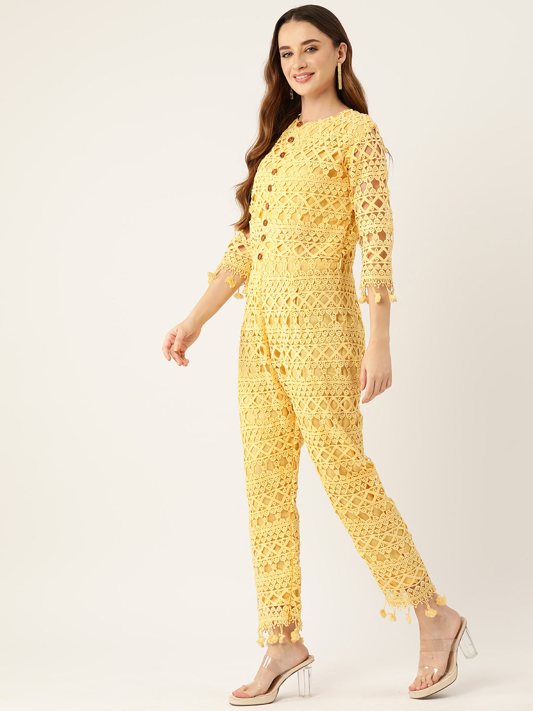 Yellow Lace Jumpsuit