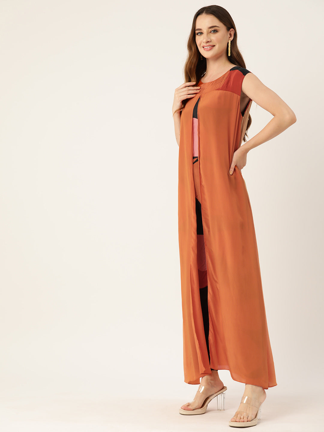 Desginer Multicolour Chiffon Jumpsuit