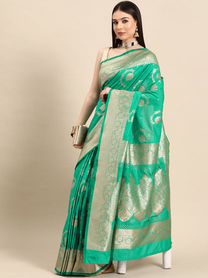 Designer Green Silk Saree