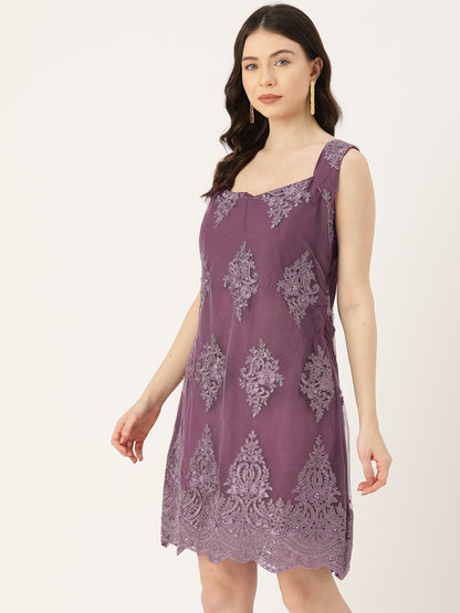 Designer Purple Net Dress