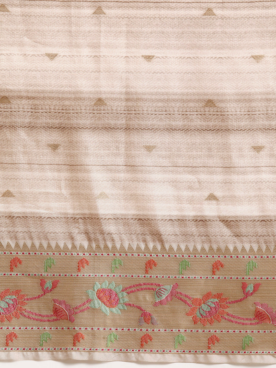 Designer Beige Linen Blend Saree