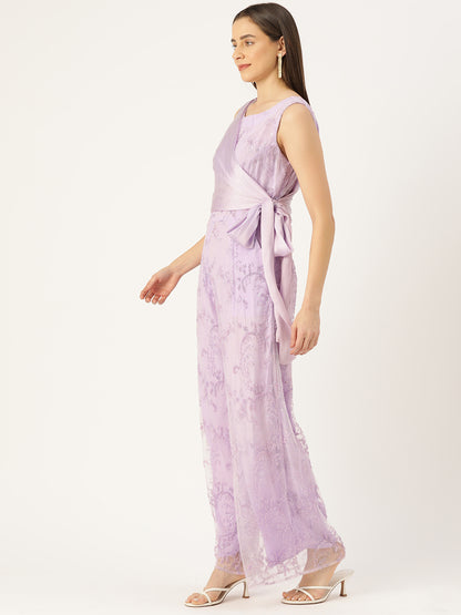 Desginer Lavender Net Jumpsuit