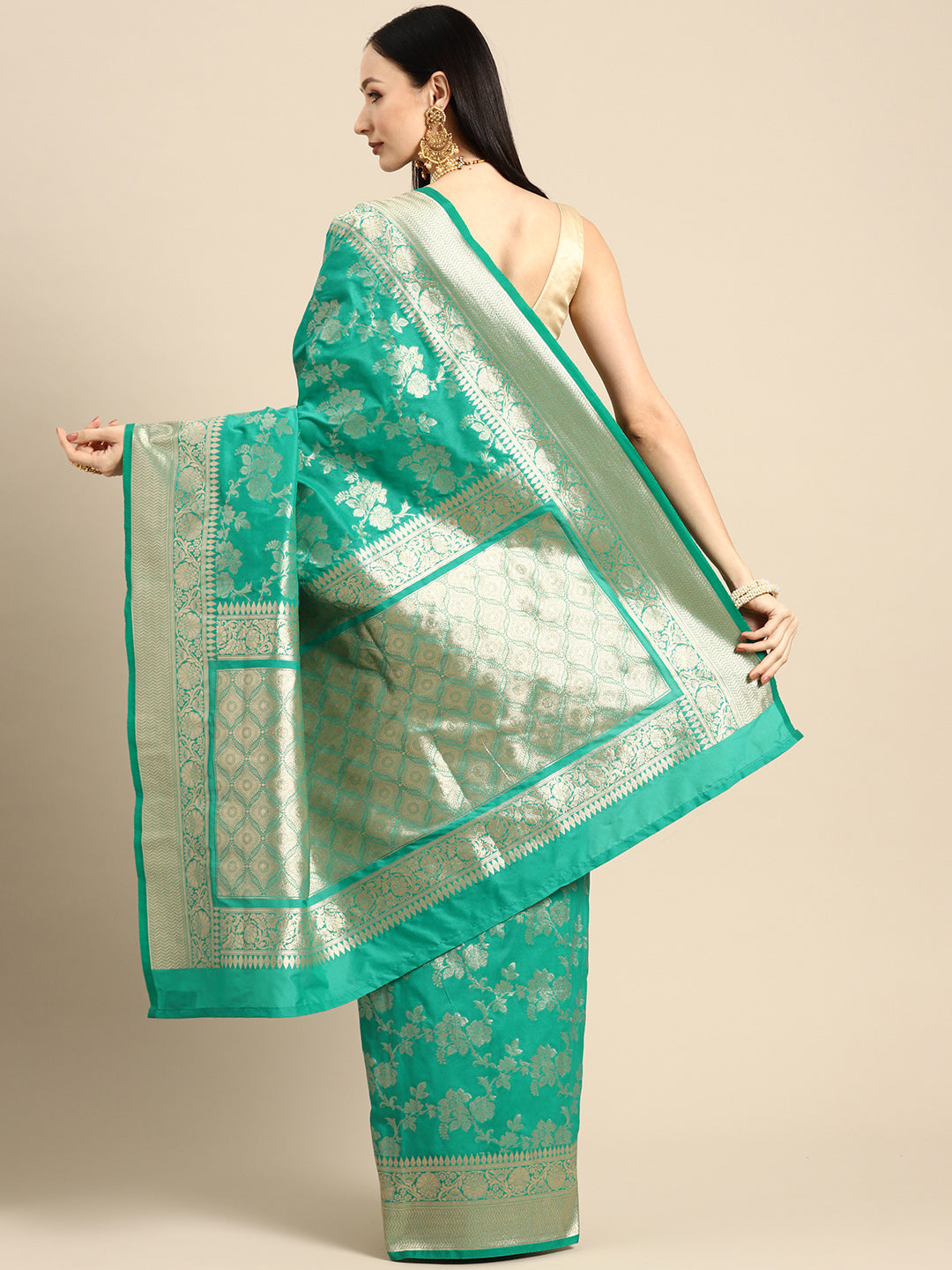 Designer Green Silk Saree