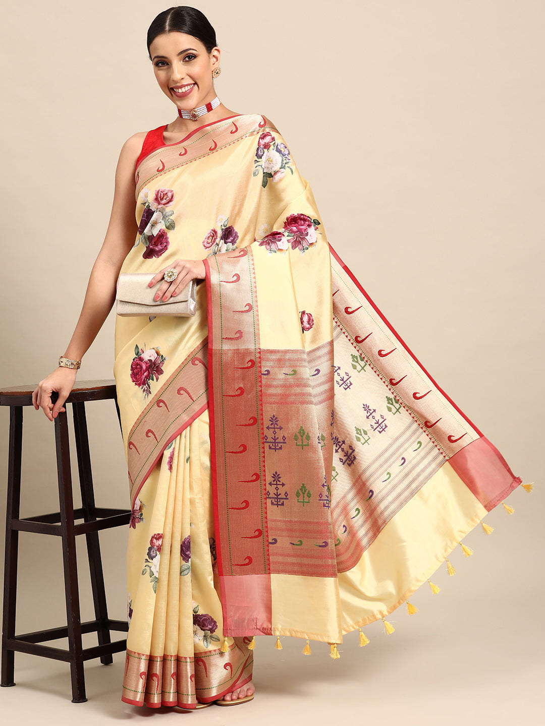 Designer Multi-Colour Silk Saree